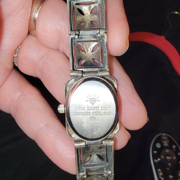 Sterling Silver 925 Ladies Marcasite Watch Bracelet AS IS Needs Battery Vtg Deco